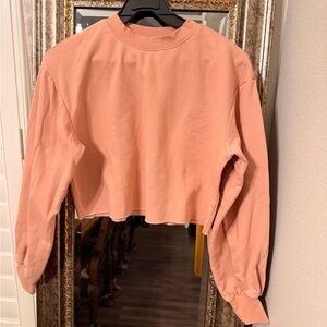 H&M Coral Long Sleeve Crop Top